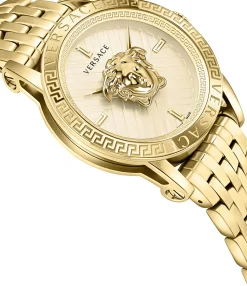 Versace Herren Armbanduhr V-Code RESTYLING Gold Edelstahl VESN00722