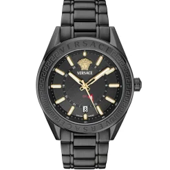 Versace Herren Armbanduhr V-CODE GMT Schwarz VEAFA0824