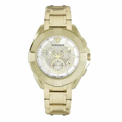 Versace Herren Armbanduhr Chronograph CHRONO SPORTY gold, weiß 46 mm VE5CA0623