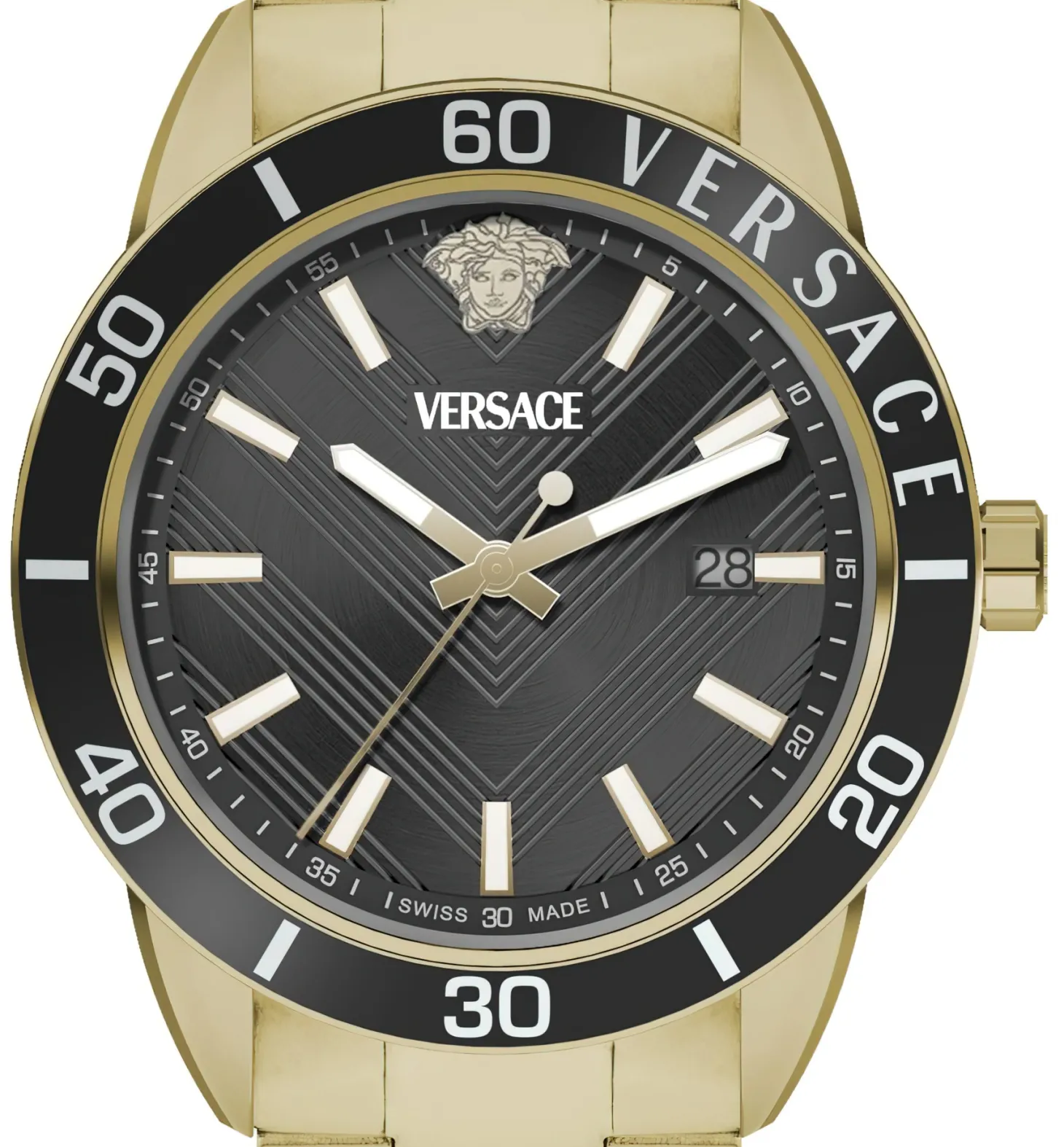 Versace Herren Armbanduhr Greca Urban schwarz gold VEYCA0724