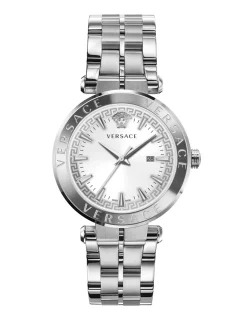 Versace Herren Armbanduhr Aion 44 mm Datumsfenster Armband Edelstahl VE2G00321