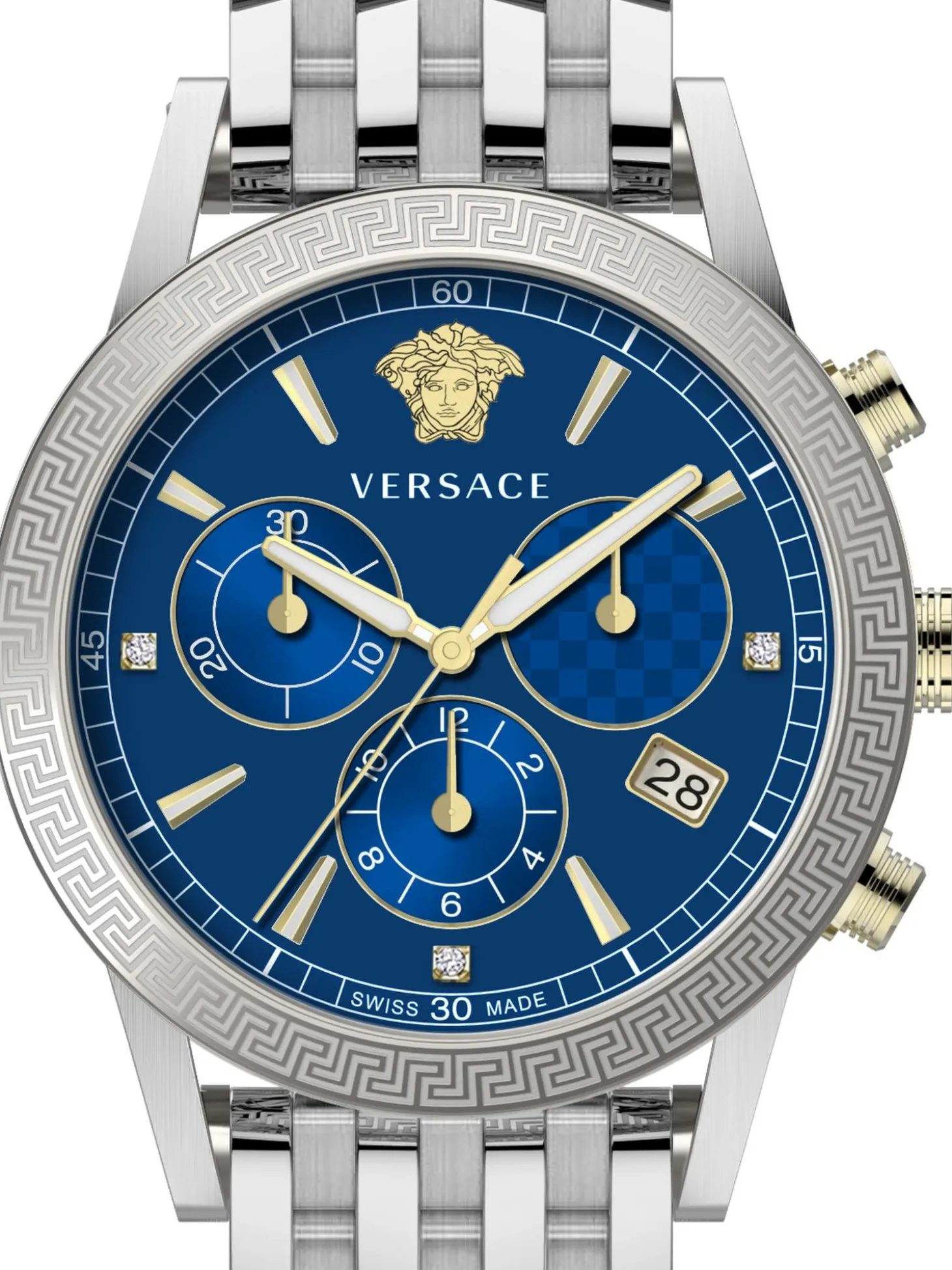 Versace Herren Armbanduhr Sport Tech 40 mm Armband Armband Armband Edelstahl VELT01019