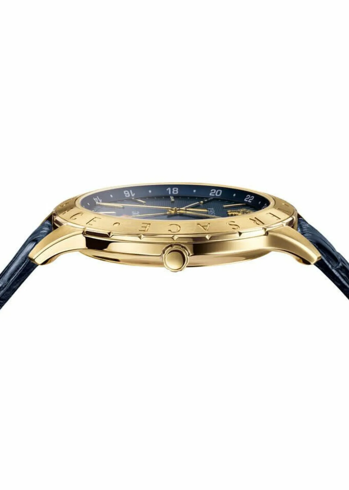 Versace Herren Armbanduhr UNIVERS GMT blau, gold 43 mm VEBK00318