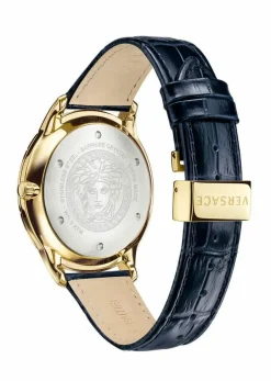 Versace Herren Armbanduhr UNIVERS GMT blau, gold 43 mm VEBK00318