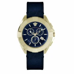 Versace Herren Armbanduhr Chronograph CHRONO SPORTY blau, gold 46 mm VE5CA0223