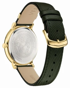 Versace Herren Armbanduhr V CIRCLE 42mm grün Leder VBQ03 0017