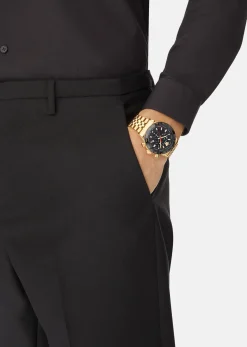 Versace Herren Armbanduhr HELLENYIUM CHRONO Edelstahl Armband gold VE2U006 22