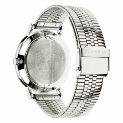 Versace Herren Armbanduhr V-ESSENTIAL silber, blau 40 mm VEJ400821