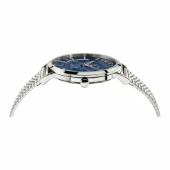 Versace Herren Armbanduhr V-ESSENTIAL silber, blau 40 mm VEJ400821