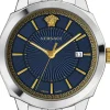 Versace Herren Armbanduhr WATCH ICON CLASSIC 42 D/BLUE B/SS - SS&IP CROWN- SS BAND VEV901523