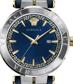 Versace Herren Armbanduhr AION 44 mm Armband Leder VE2G002 21