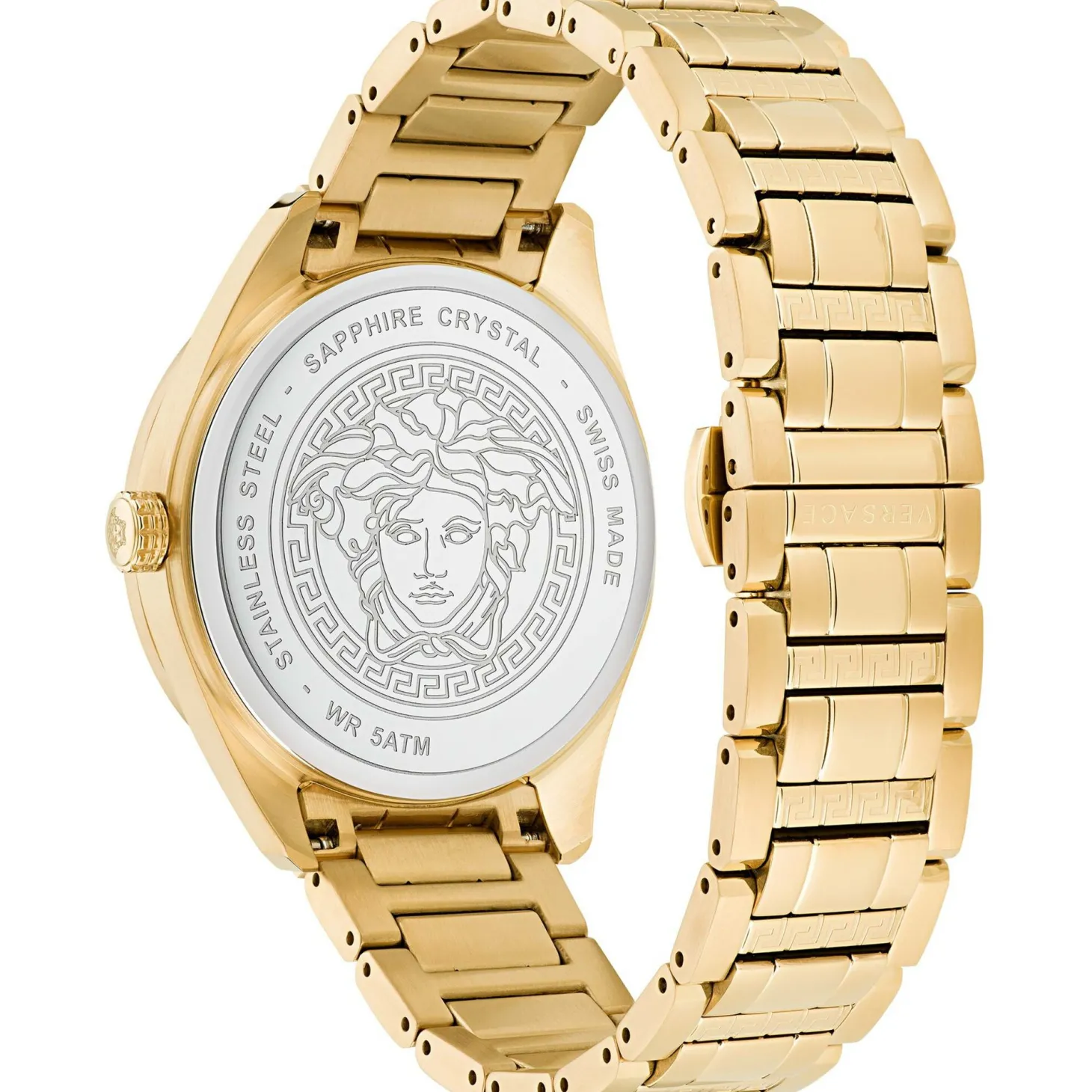 Versace Herren Armbanduhr V-VERTICAL gold, schwarz 42 mm VE3H006222