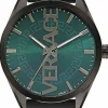 Versace Herren Armbanduhr V-VERTICAL schwarz, grün 42 mm VE3H00322