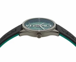 Versace Herren Armbanduhr V-VERTICAL schwarz, grün 42 mm VE3H00322