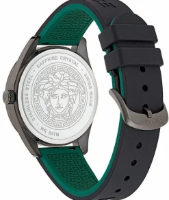 Versace Herren Armbanduhr V-VERTICAL schwarz, grün 42 mm VE3H00322