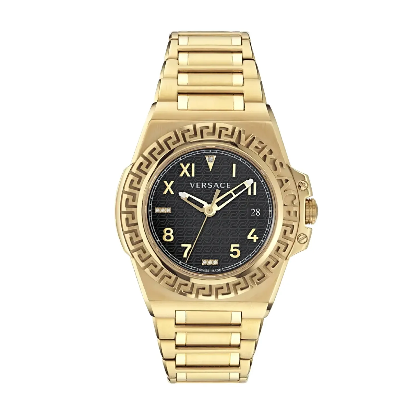 Versace Herren Armbanduhr Greca Reaction Diamonds Schwarz VE3I00723