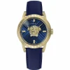 Versace Herren Armbanduhr V-CODE RESTYLING Palazzo blau, gold 43 mm VESN00322
