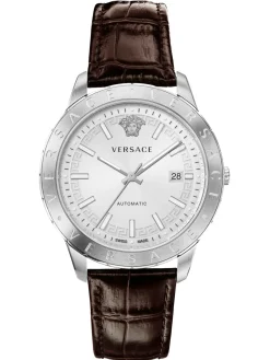 Versace Herren Armbanduhr Univers 43 mm Datumsfenster Armband Leder VE2D00121