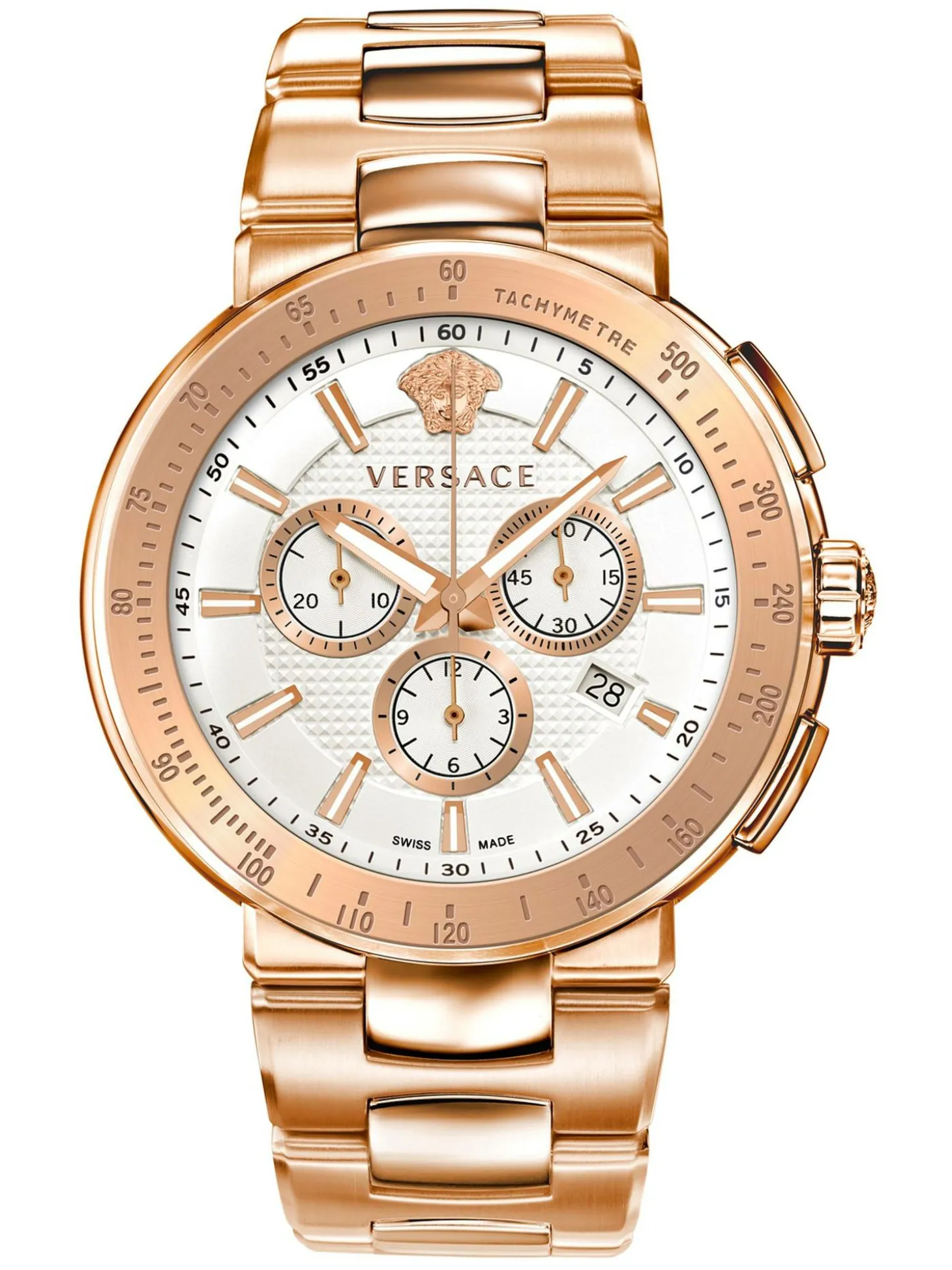 Versace Herren Armbanduhr Mystique Sport 46 mm Chronograph Armband Edelstahl VFG180016