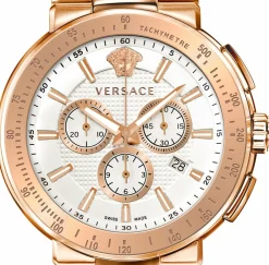 Versace Herren Armbanduhr Mystique Sport 46 mm Chronograph Armband Edelstahl VFG180016