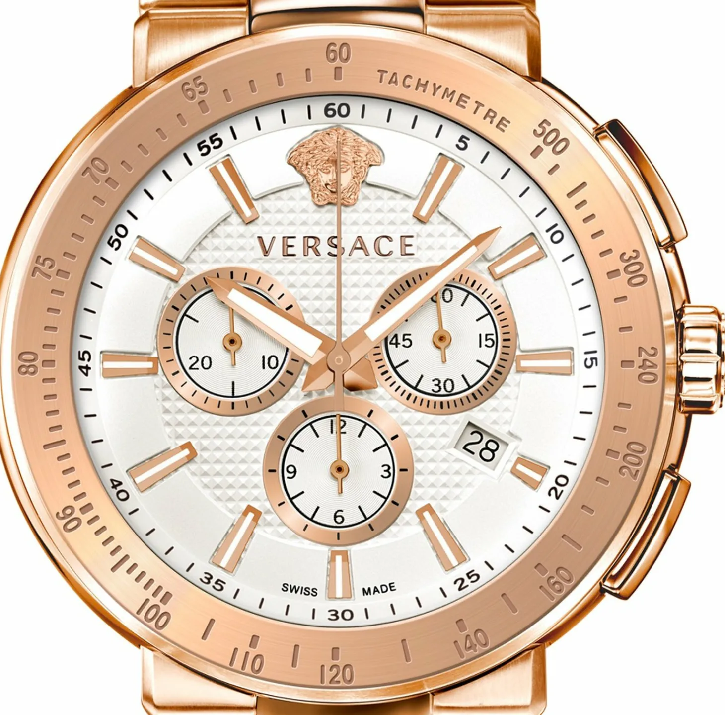 Versace Herren Armbanduhr Mystique Sport 46 mm Chronograph Armband Edelstahl VFG180016