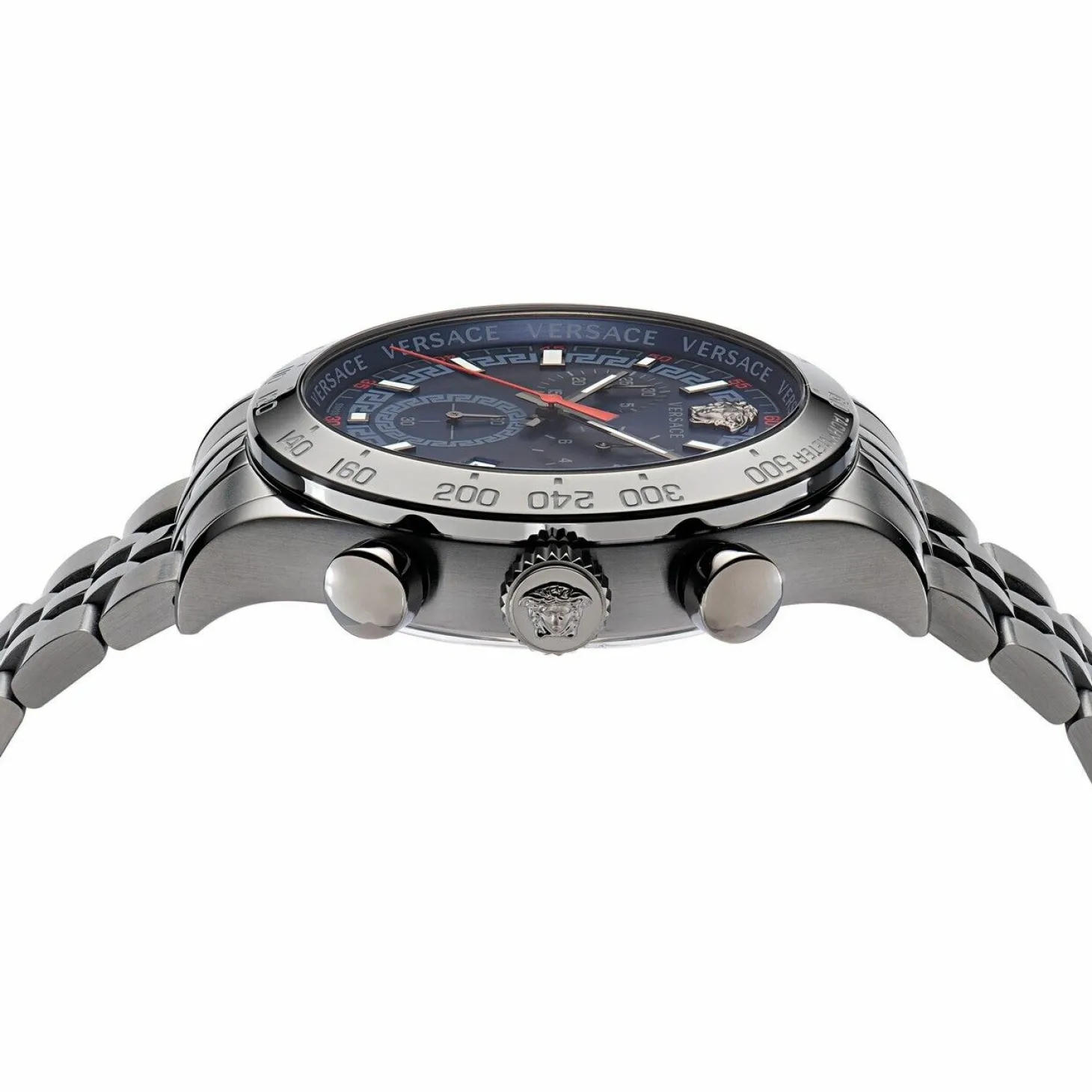 Versace Herren Armbanduhr Chronograph HELLENYIUM CHRONO grau, blau 44 mm VE2U00722