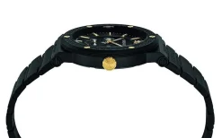 Versace Herren Armbanduhr GRECA LOGO schwarz, gold 41 mm VEVI00620