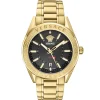 Versace Herren Armbanduhr V-CODE GMT Gold/Schwarz VEAFA0724