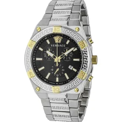 Versace Herren Armbanduhr SPORTY GRECA Chronograph bicolor 46 mm VESO01123