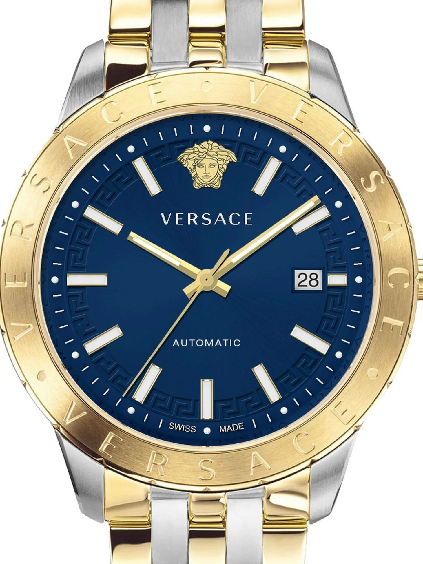 Versace Herren Armbanduhr Univers 43 mm Datumsfenster Armband Edelstahl VE2D00421