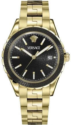 Versace Herren Automatikuhr Hellenyium Gold Schwarz VEQCA0624