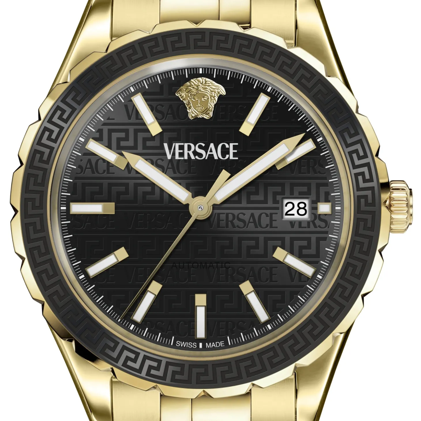 Versace Herren Automatikuhr Hellenyium Gold Schwarz VEQCA0624