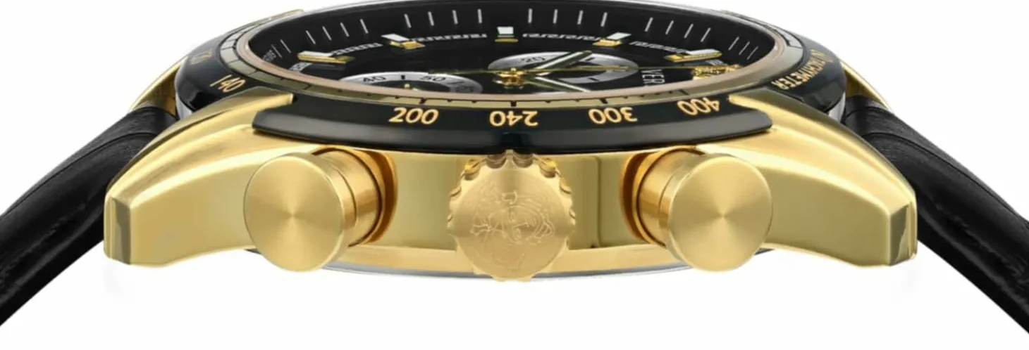 Versace Herren Chronograph V-Ray Chrono Gold Schwarz VE2I00921