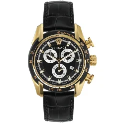 Versace Herren Chronograph V-Ray Chrono Gold Schwarz VE2I00921