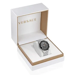 Versace Herren Chronograph Hellenyium Chrono Silber-Schwarz VE2U00322