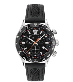 Versace Herren Chronograph Hellenyium Chrono Schwarz Gold VE2U00122