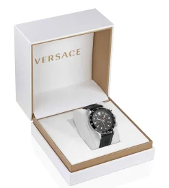 Versace Herren Chronograph Hellenyium Chrono Schwarz Gold VE2U00122