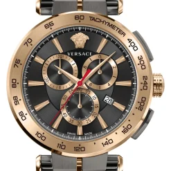 Versace Herren Chronograph Aion VE6CA0723 Grau/Bronze Edelstahl
