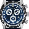 Versace Herren Chronograph V-Ray Chrono Silber Blau VE2I00721