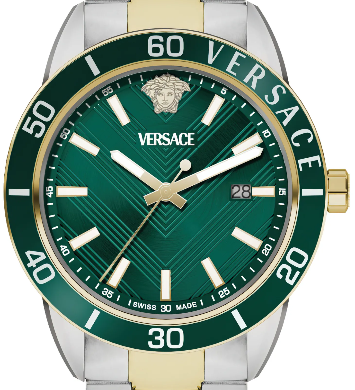 Versace Herren Quarzuhr Greca Urban Gold Silber VEYCA0524