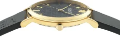 Versace Herren Uhr Greca Slim Gold Schwarz Leder VE8Q00224