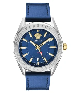 Versace Herren Uhr V-CODE GMT Blau VEAFA0124