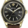 Versace Herren-Armbanduhr Hellenyium Automatic braun schwarz VEQCA0224