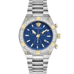 Versace Herrenuhr Sporty Greca Chrono Silber/Blau VESO00522