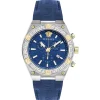 Versace Herrenuhr Sporty Greca Chrono Blau/Silber VESO00322