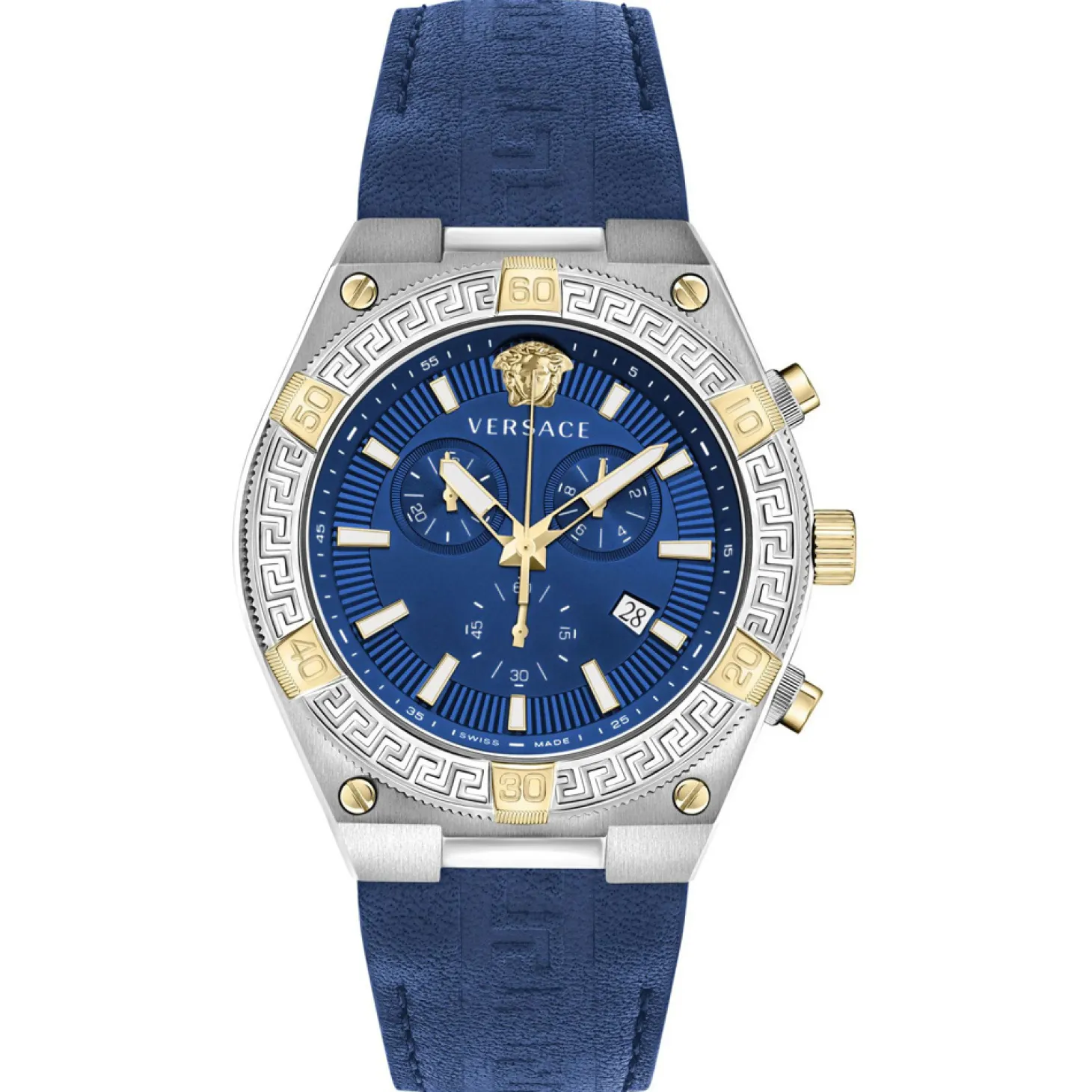 Versace Herrenuhr Sporty Greca Chrono Blau/Silber VESO00322