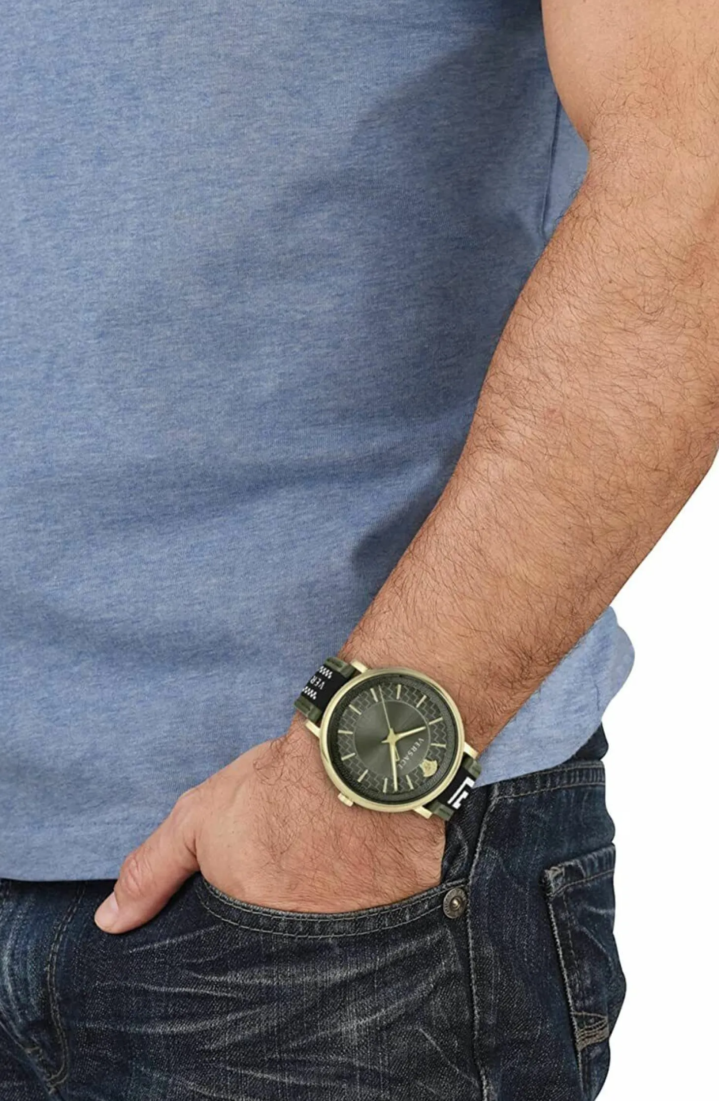 Versace Herrenuhr V‑Circle Unisex VE5A01621 Grün