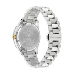 Versace Herrenuhr V‑Dome Blau Edelstahl VE8E00324