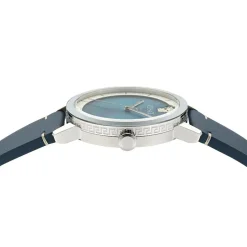 Versace Herrenuhr V‑Helix Blau Lederband VE9G00124