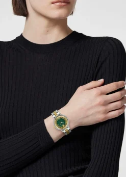 Versace Quarzuhr GRECA FLOURISH VE7F00523 - Bicolor Damenuhr mit Saphirglas, Swiss Made